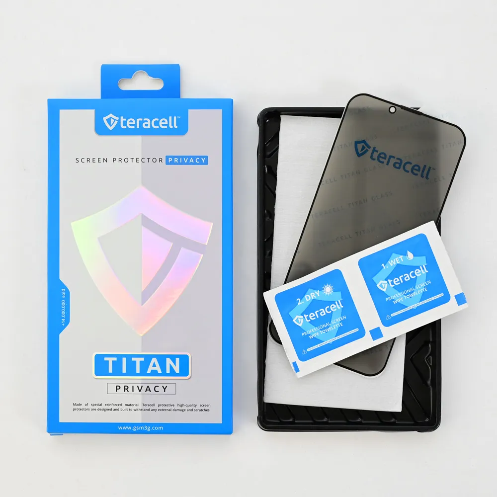Zastitno staklo Zastitno staklo Privacy Teracell Titan 2.5D za iPhone 13/13 Pro/14/16e 6.1 crni