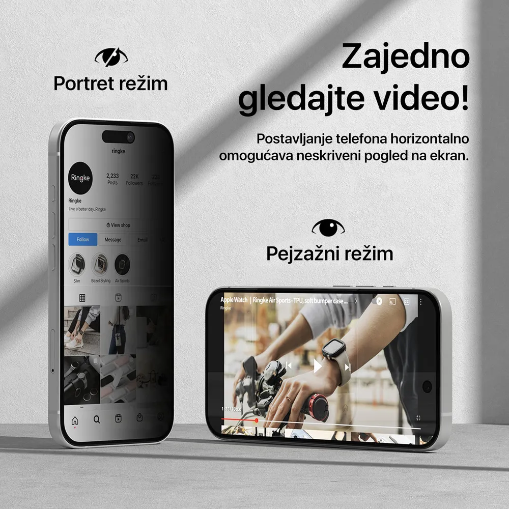 Zastitno staklo Zastitno staklo Privacy Teracell Titan 2.5D za iPhone 15 Pro 6.1 crni