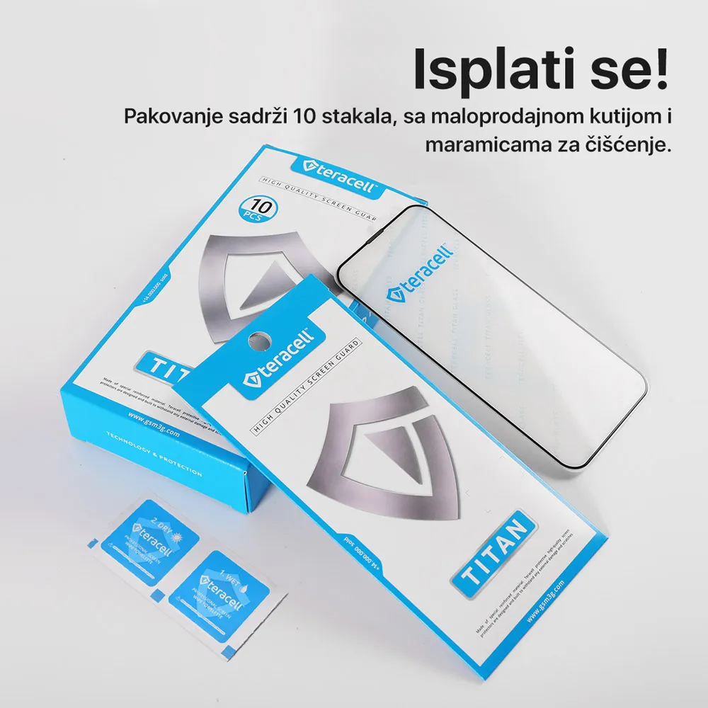 Zastitno staklo Zastitno staklo Teracell Titan 2.5D 10u1 Samsung S921B Galaxy S24 crni (fingerprint unlock)