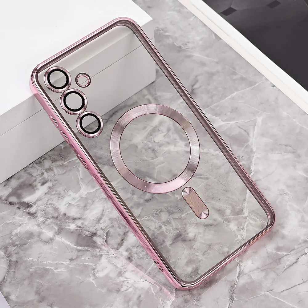 Maska Magsafe Lux za Samsung A556B Galaxy A55 5G roze