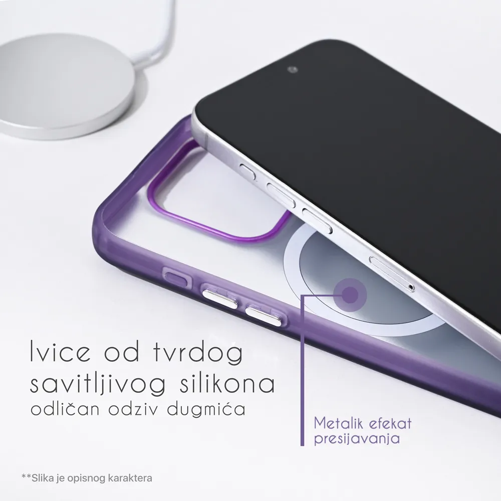 Maska Magsafe Clear za iPhone 16 Pro Max 6.9 srebrna