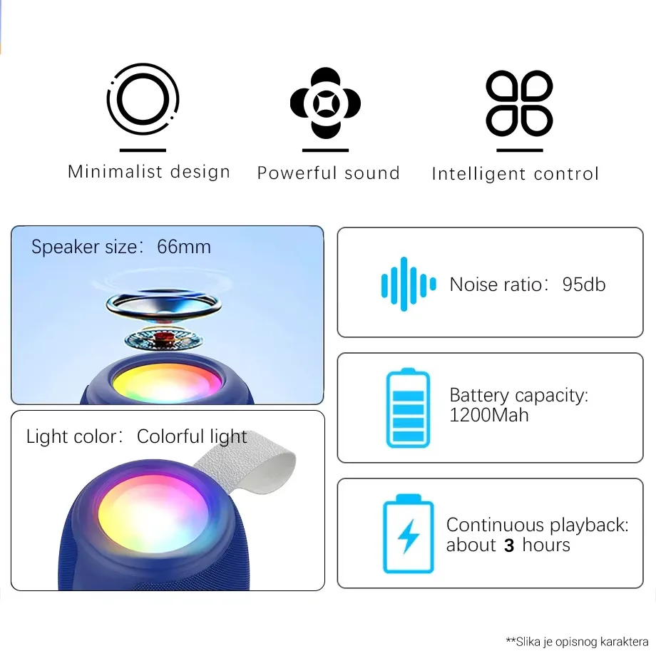 Bluetooth zvucnik LC-03 5W crni