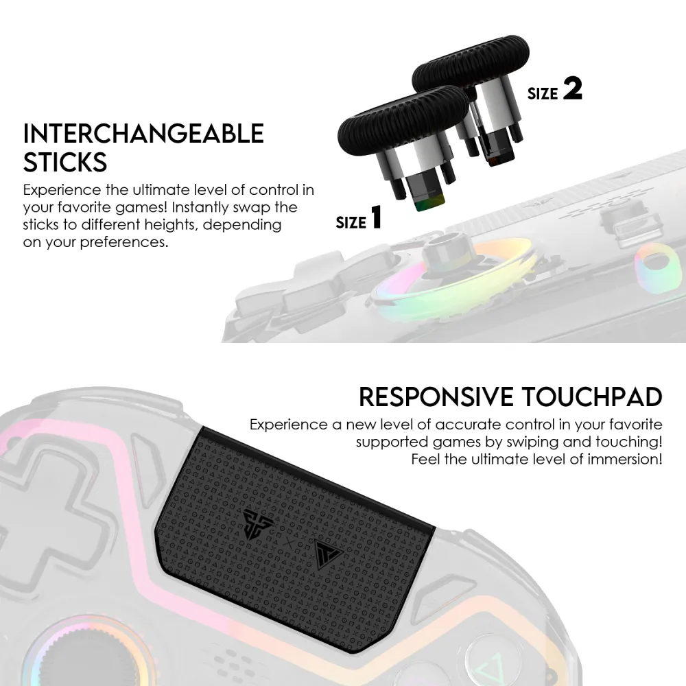 Joypad wireless Fantech WGP14V2 NOVA PRO multiplatform RGB CLEAR ljubicasti