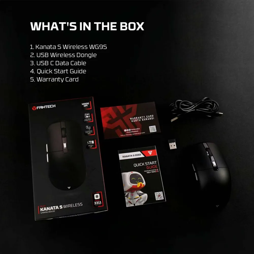 Mis Wireless Gaming Fantech WG9S Kanata S crni