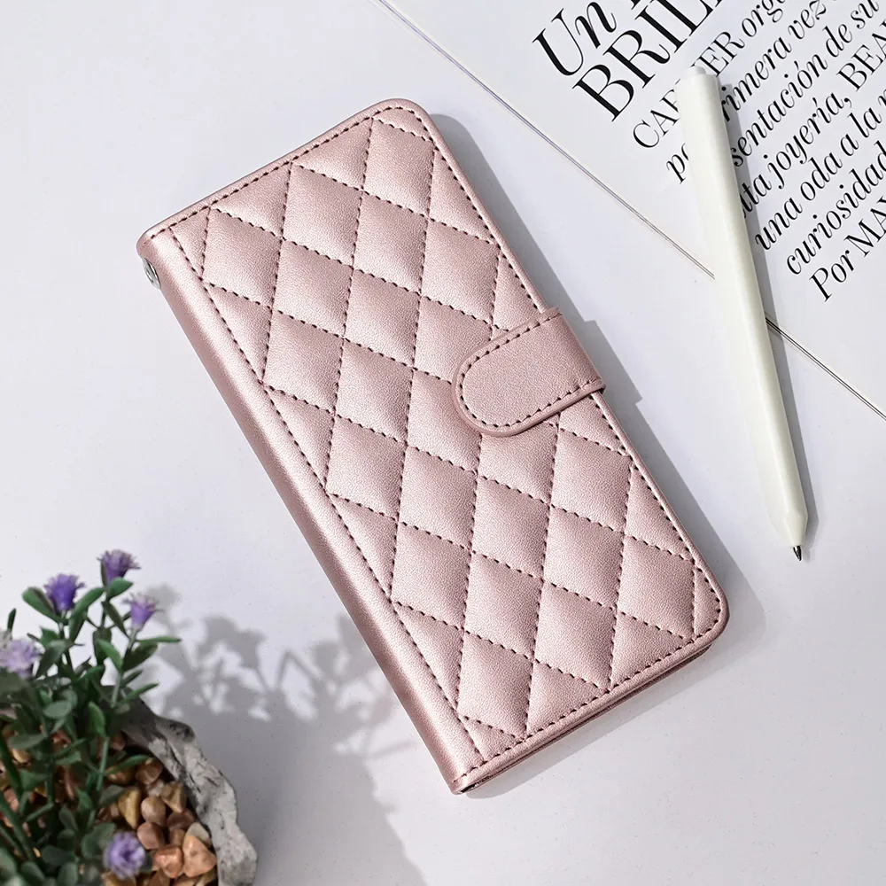 Maska Wallet Romb za Samsung A156B Galaxy A15G 5G roze