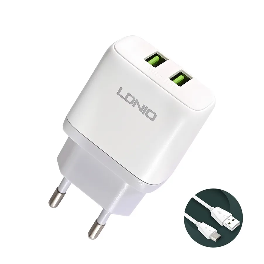 Kucni punjac LDNIO A2221 2xUSB, 12W sa micro USB kablom beli