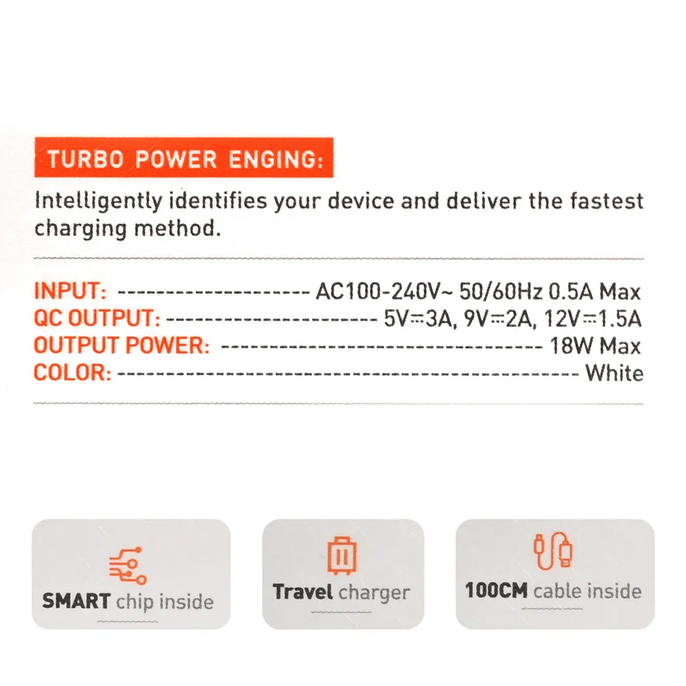 Kucni punjac LDNIO A1209Q QC3.0, 18W sa Type C kablom beli