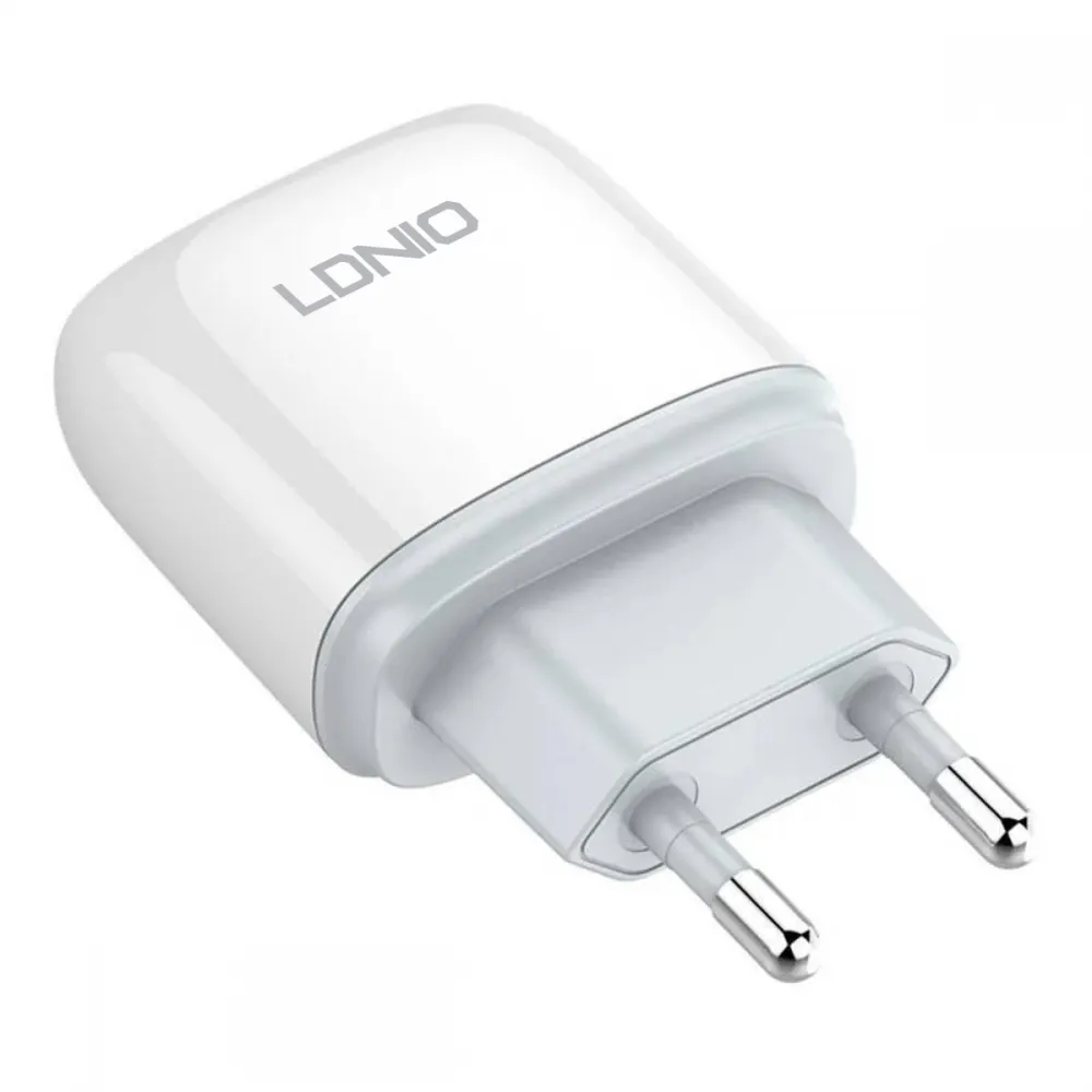 Kucni punjac LDNIO A1209C PD, 20W sa Type C na Type C kablom beli