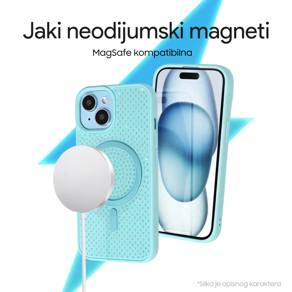 Maska Magsafe Crystal Glow za iPhone 15 Pro Max 6.7 crna
