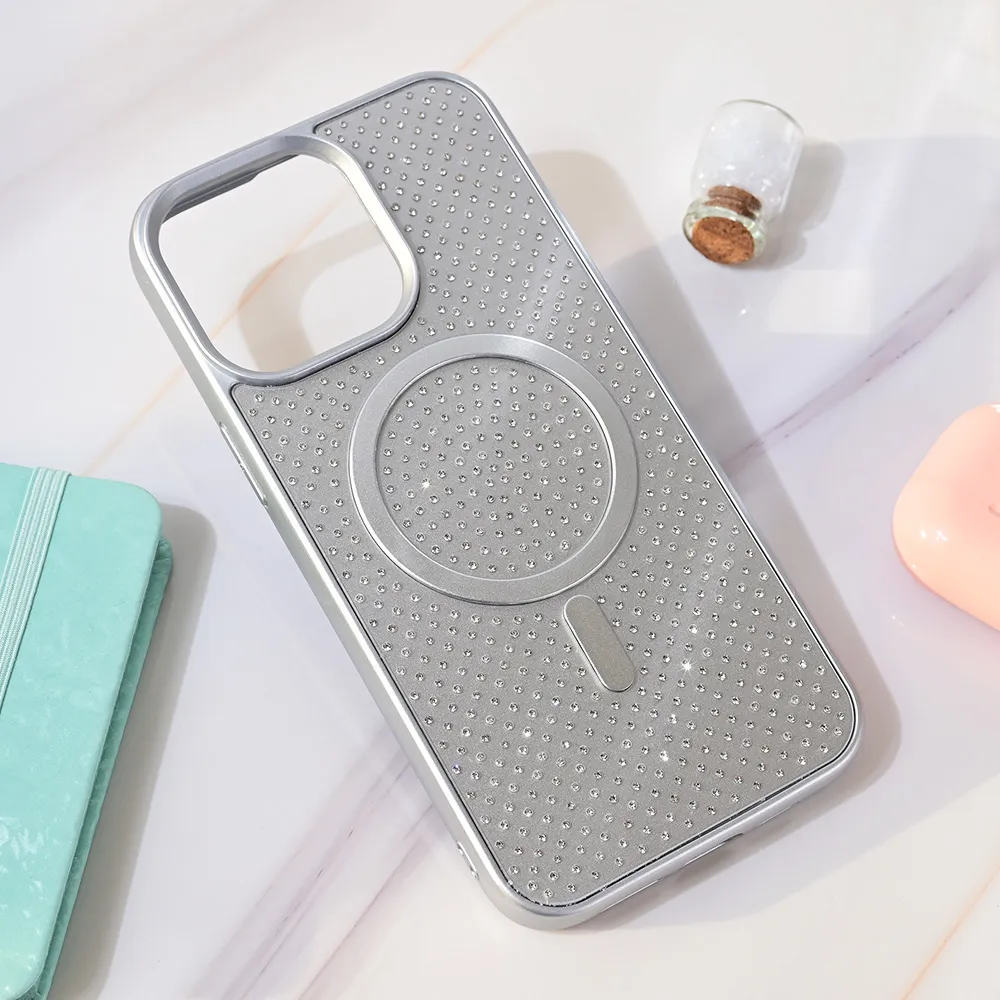 Maska Magsafe Crystal Glow za iPhone 15 Pro Max 6.7 srebrna