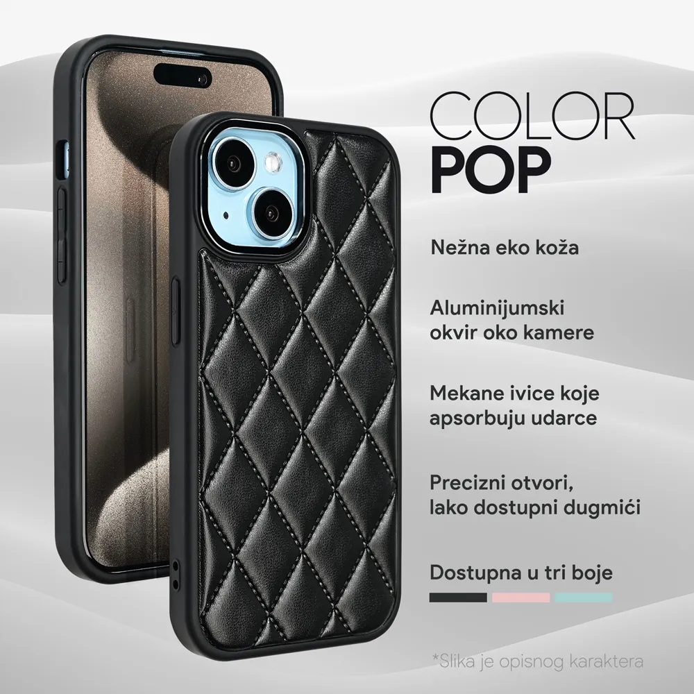 Maska Color Pop za iPhone 15 6.1 crna