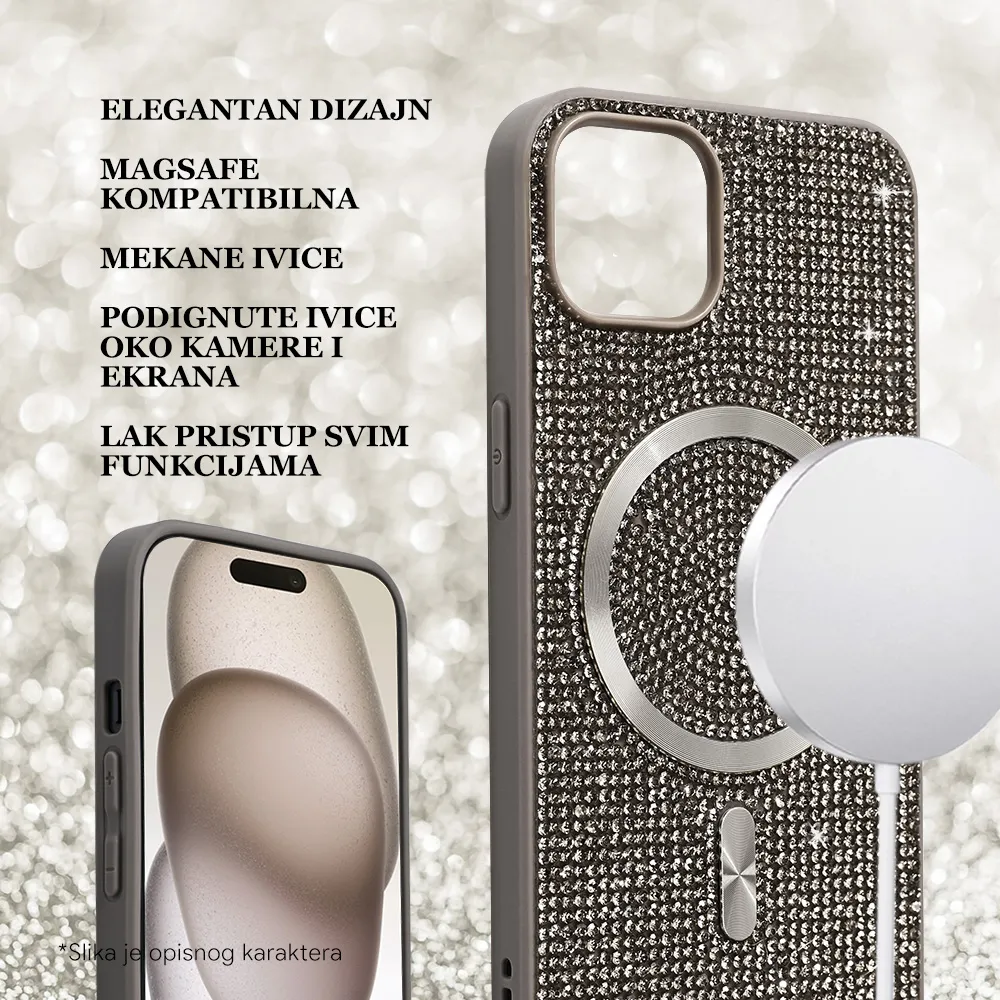 Maska Magsafe Glam za iPhone 14 6.1 zlatna