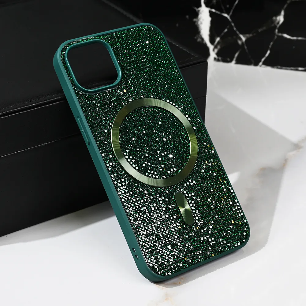 Maska Magsafe Glam za iPhone 15 6.1 zelena