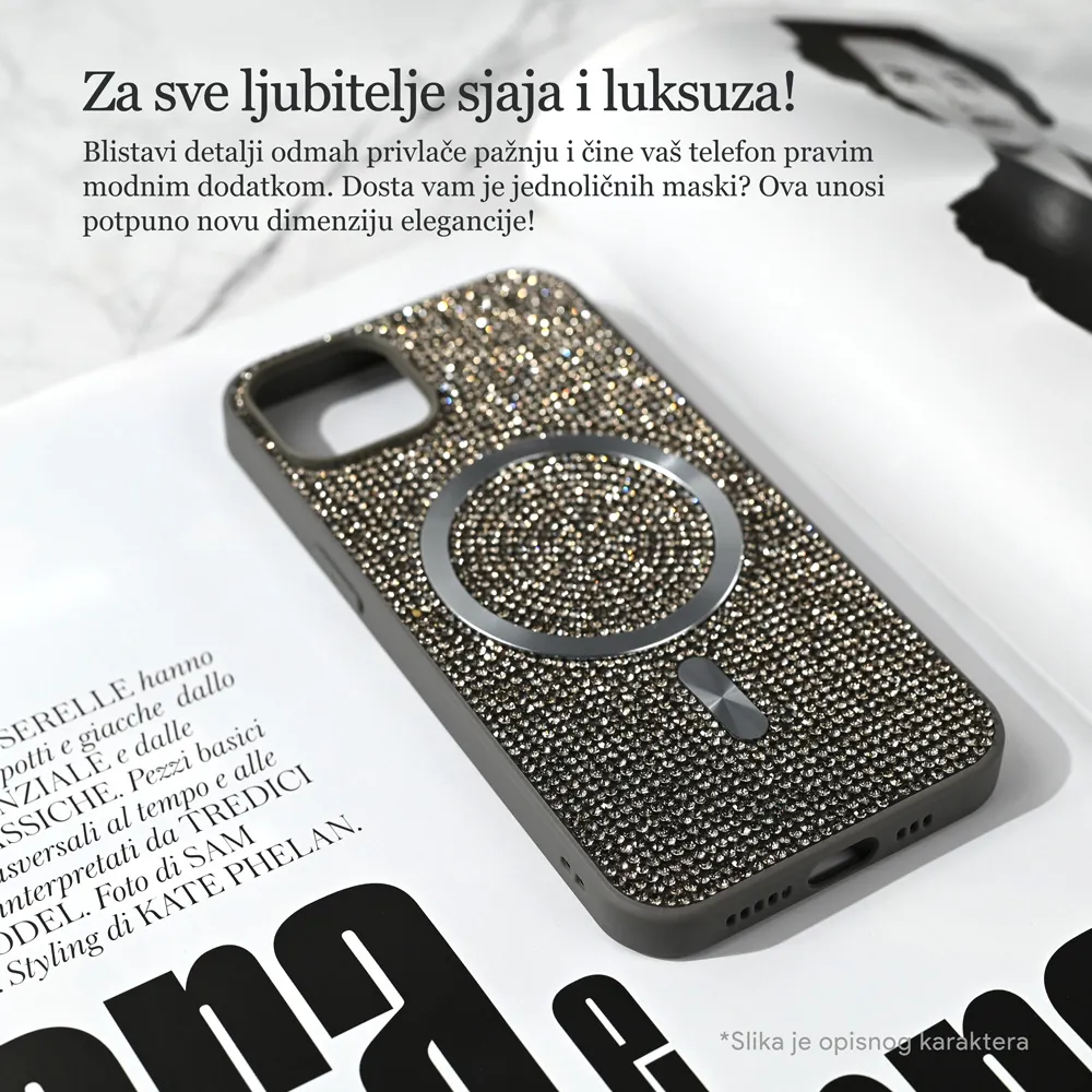 Maska Magsafe Glam za iPhone 16 Plus 6.7 zlatna