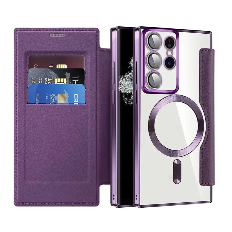 Maska Magsafe Lux Bi Fold za Samsung S908B Galaxy S22 Ultra ljubicasta