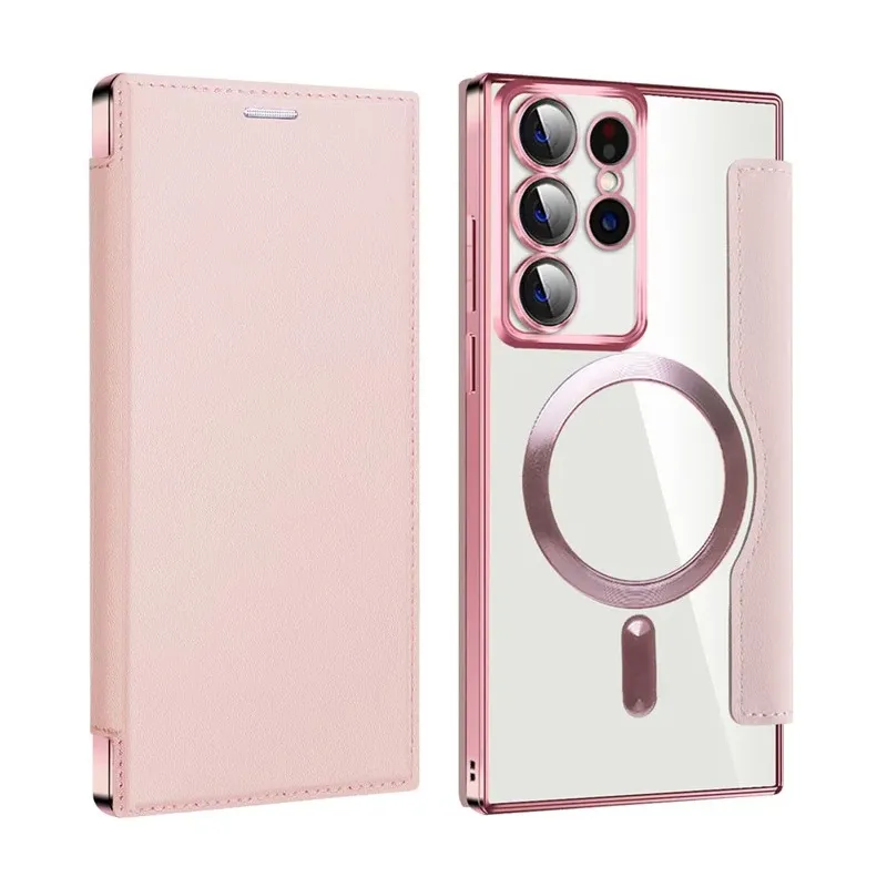 Maska Magsafe Lux Bi Fold za Samsung S908B Galaxy S22 Ultra roze