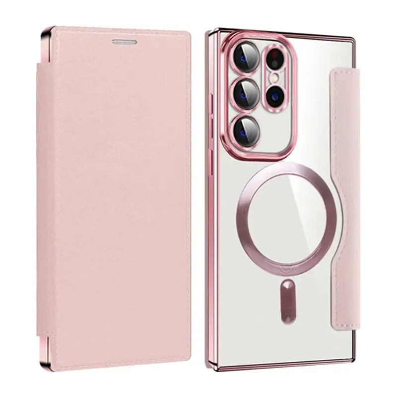 Maska Magsafe Lux Bi Fold za Samsung S918B Galaxy S23 Ultra roze