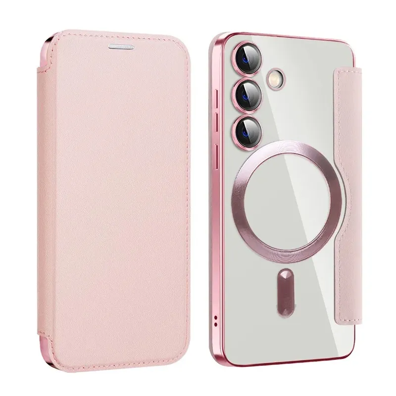 Maska Magsafe Lux Bi Fold za Samsung S921B Galaxy S24 roze