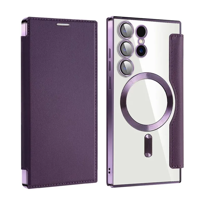 Maska Magsafe Lux Bi Fold za Samsung S928B Galaxy S24 Ultra ljubicasta