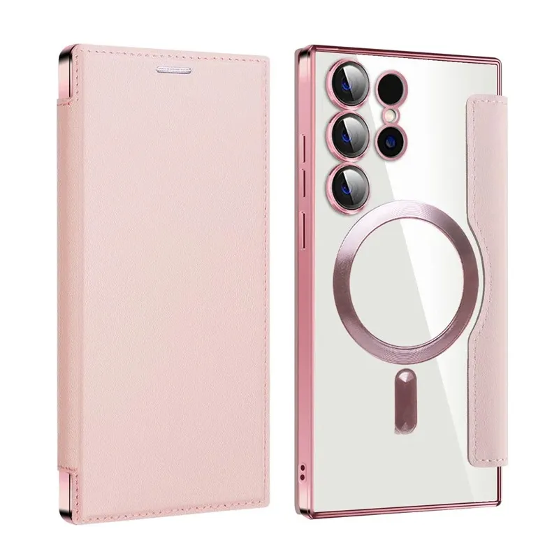 Maska Magsafe Lux Bi Fold za Samsung S928B Galaxy S24 Ultra roze