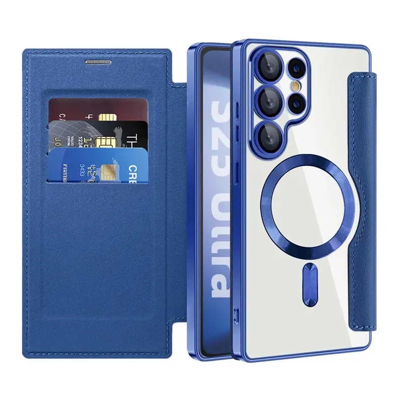 Maska Magsafe Lux Bi Fold za Samsung S938B Galaxy S25 Ultra plava