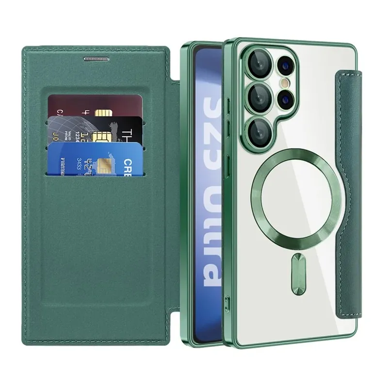 Maska Magsafe Lux Bi Fold za Samsung S938B Galaxy S25 Ultra zelena