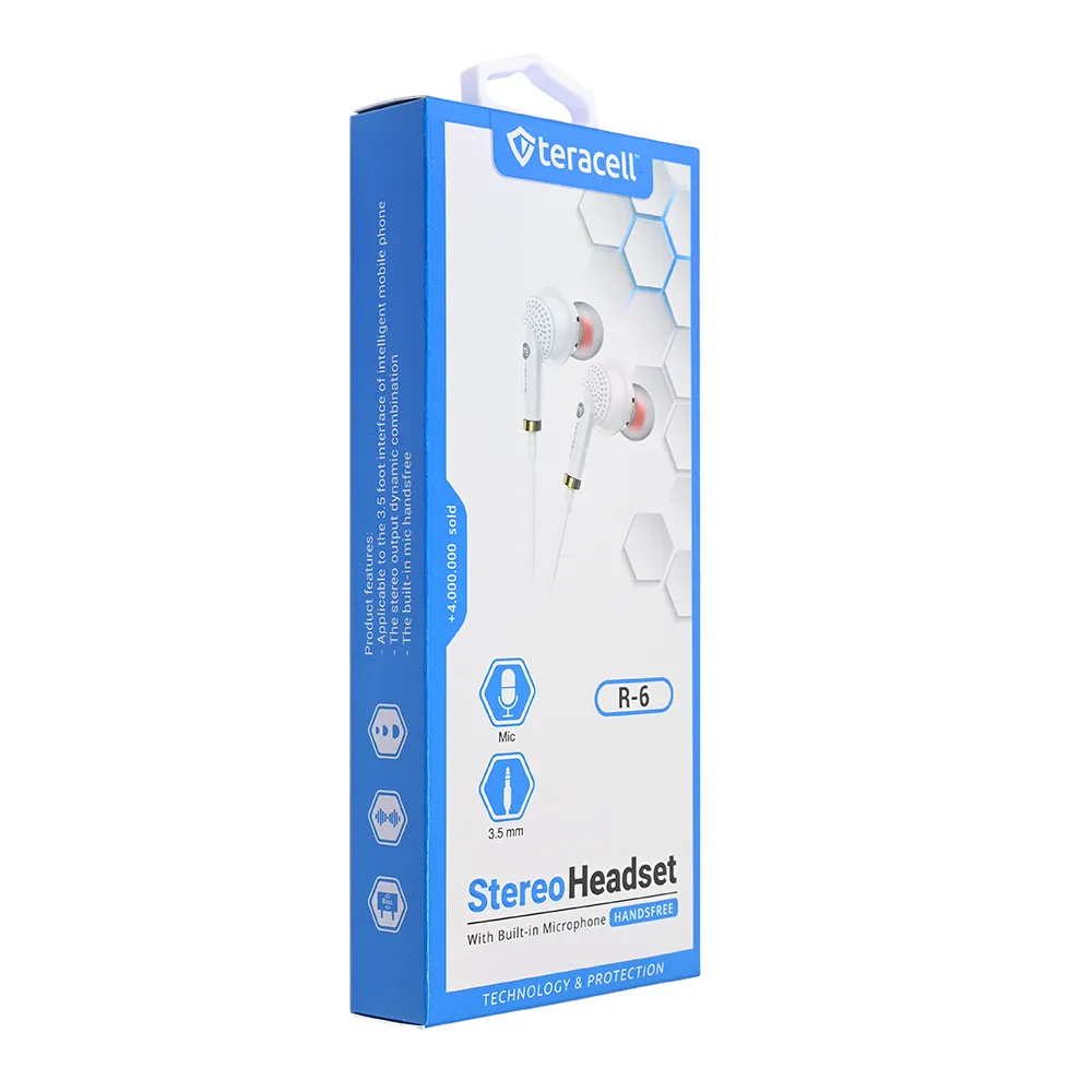 Slusalice Teracell Evolution R6 bele 3.5mm