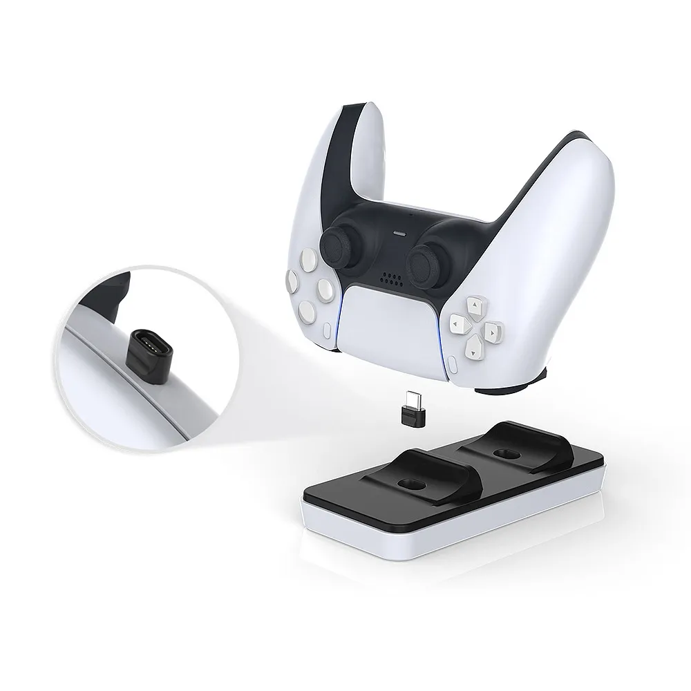 Dobe TP5-0505 stalak-punjac za dva gamepada PS5 bel1