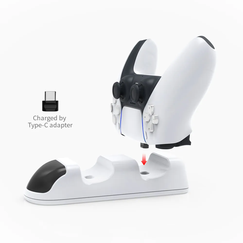 Dobe TP5-0506 stalak-punjac za dva gamepada PS5 beli