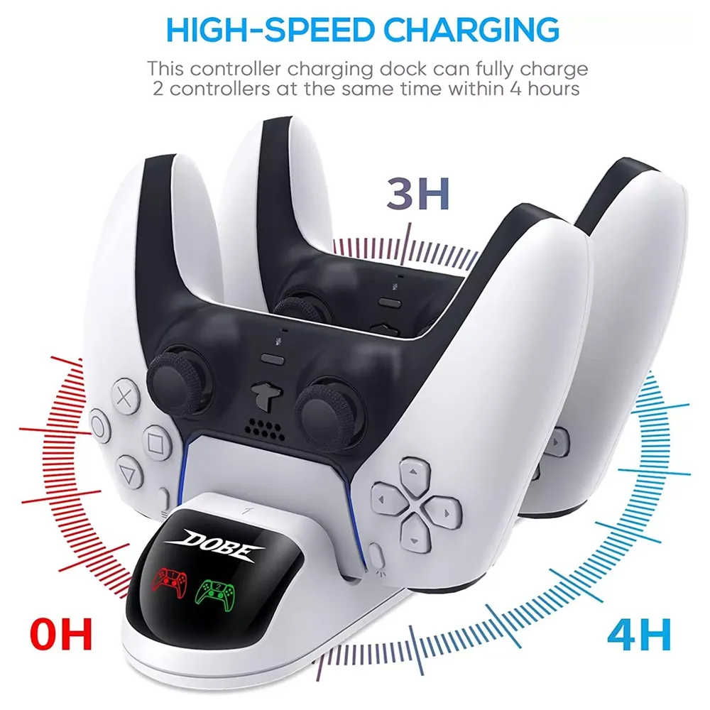 Dobe TP5-0506 stalak-punjac za dva gamepada PS5 beli