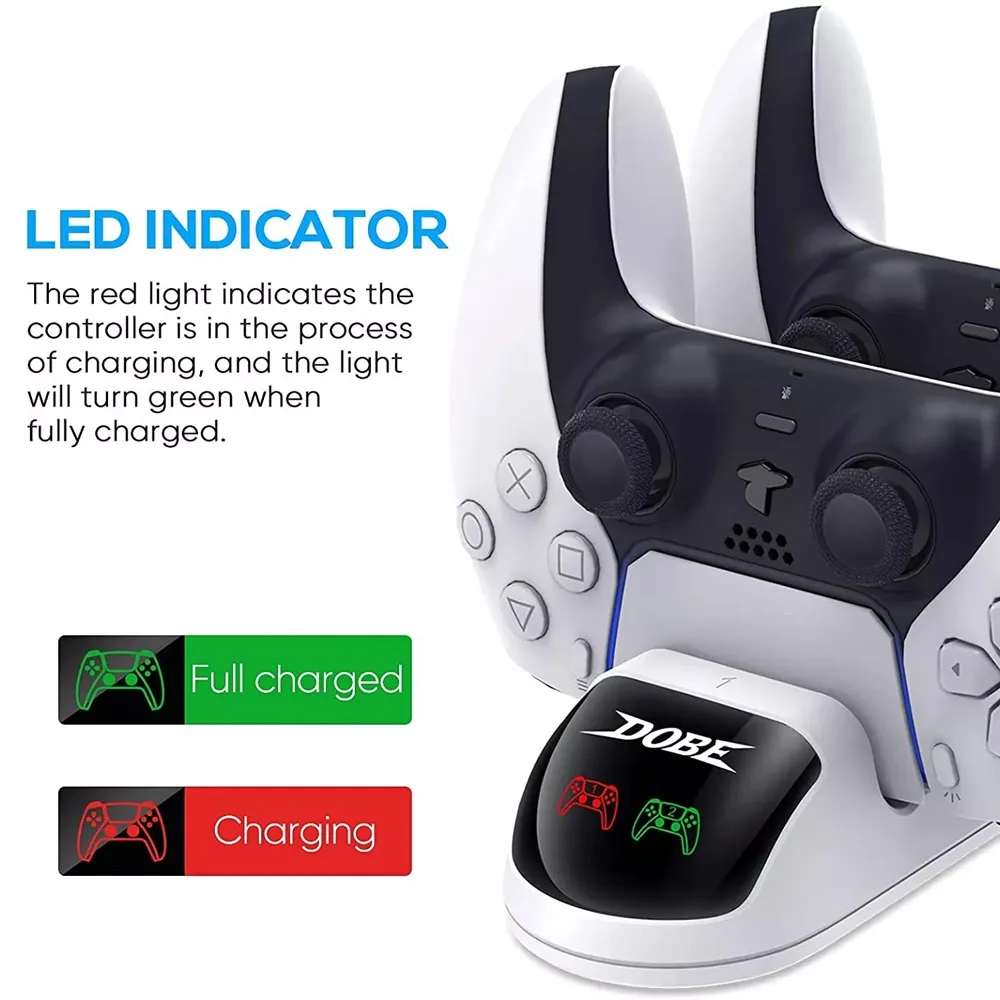 Dobe TP5-0506 stalak-punjac za dva gamepada PS5 beli