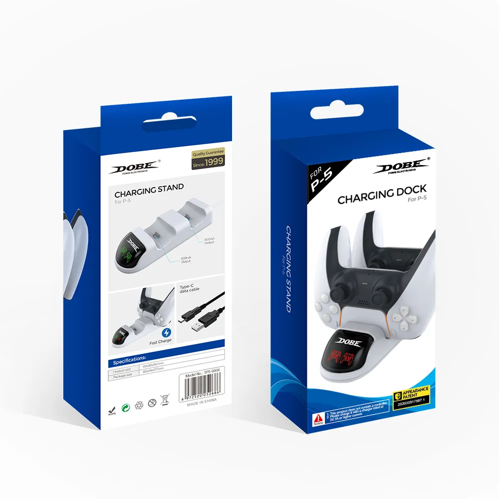 Dobe TP5-0506 stalak-punjac za dva gamepada PS5 beli