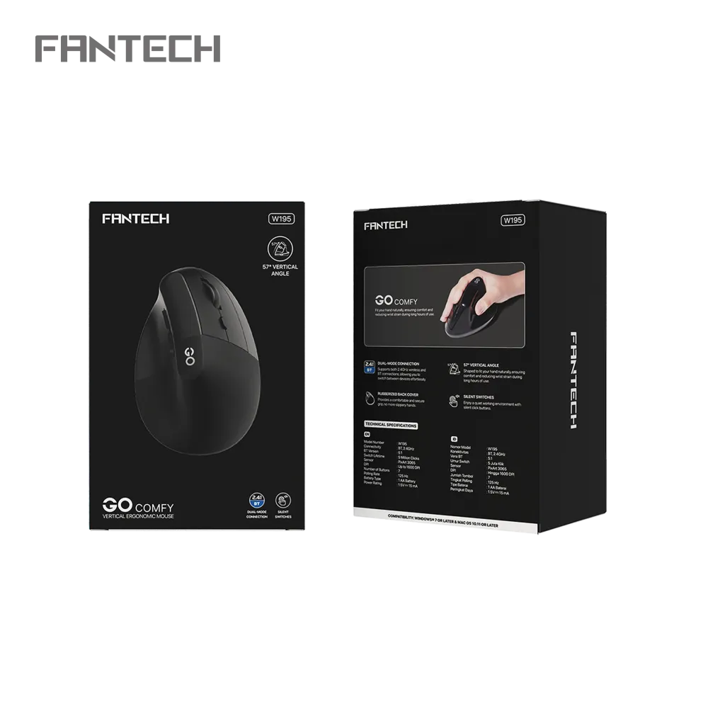 Mis Wireless Fantech W195 GO comfy crni