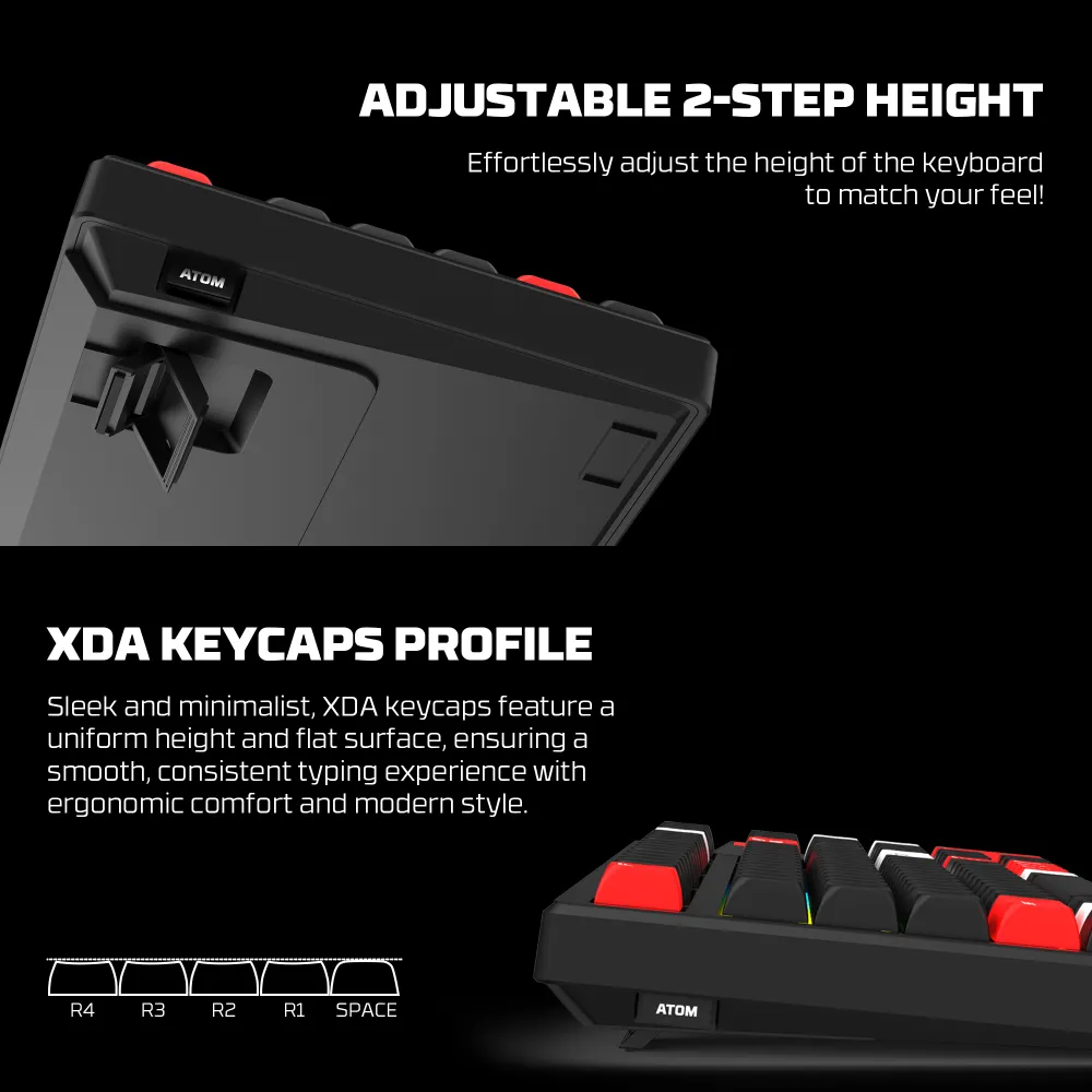 Tastatura Mehanicka Gaming Fantech MK917 RGB Atom PRO79 Wireless crna (Red switch)