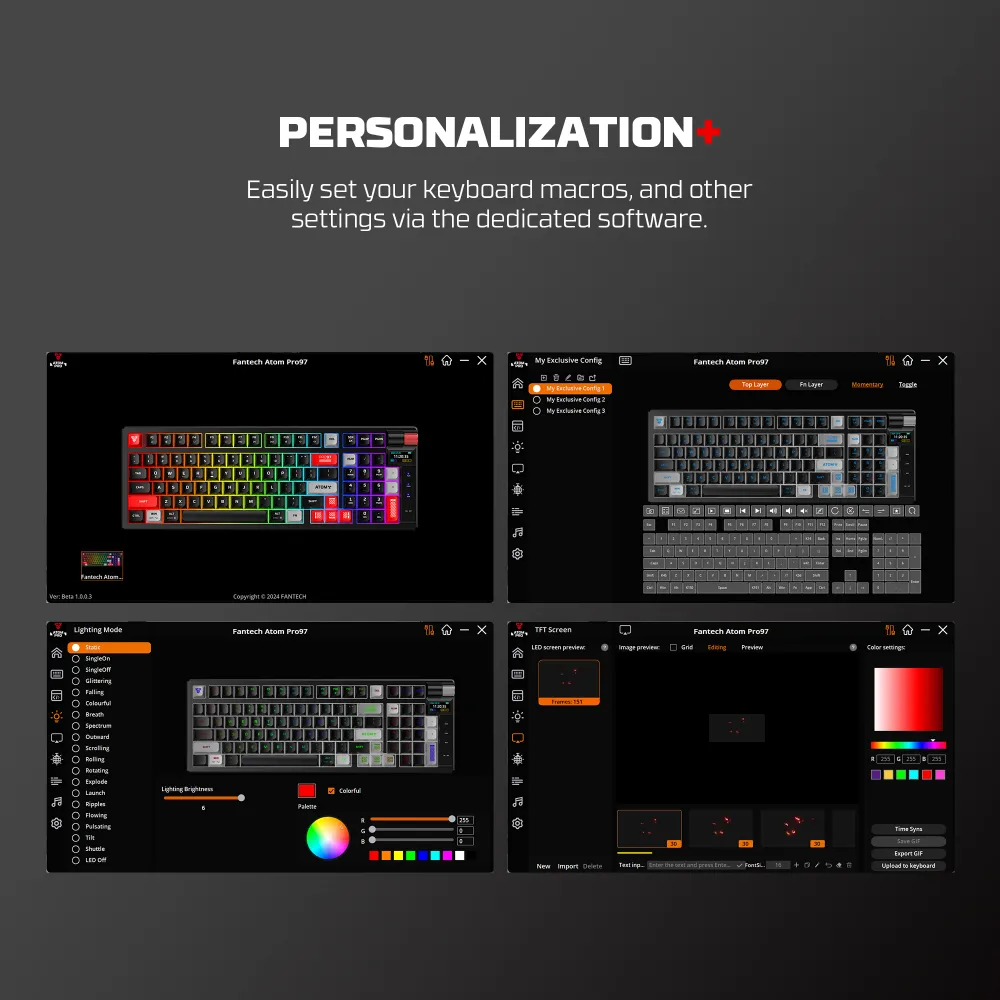 Tastatura Mehanicka Gaming Fantech MK918 RGB Atom PRO97 Wireless bela (Blue switch)