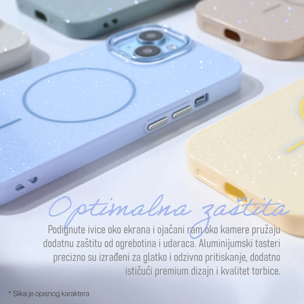 Maska Magsafe Sparkle Dust za iPhone 13/14 6.1 roze