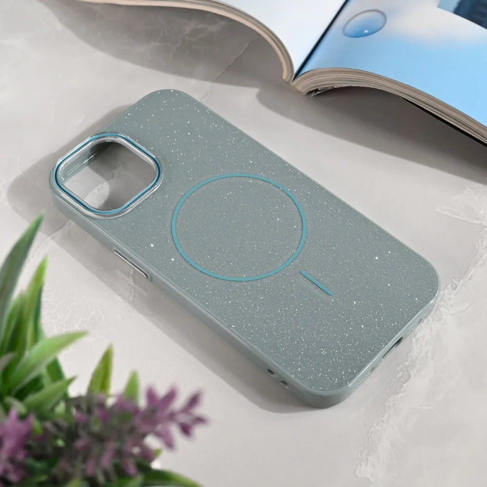 Maska Magsafe Sparkle Dust za iPhone 15 6.1 zelena