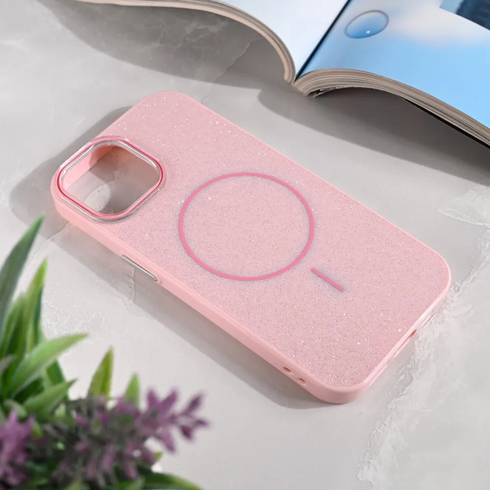 Maska Magsafe Sparkle Dust za iPhone 15 6.1 roze