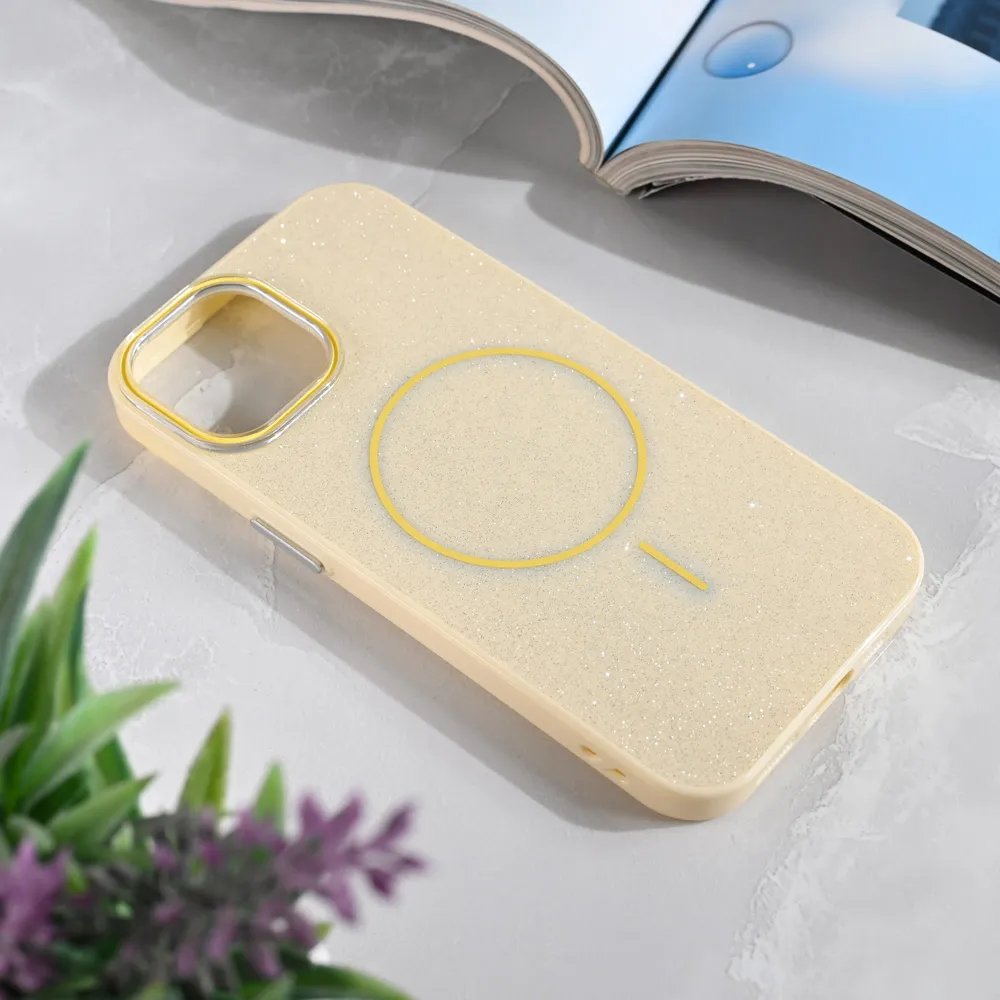 Maska Magsafe Sparkle Dust za iPhone 15 6.1 zuta