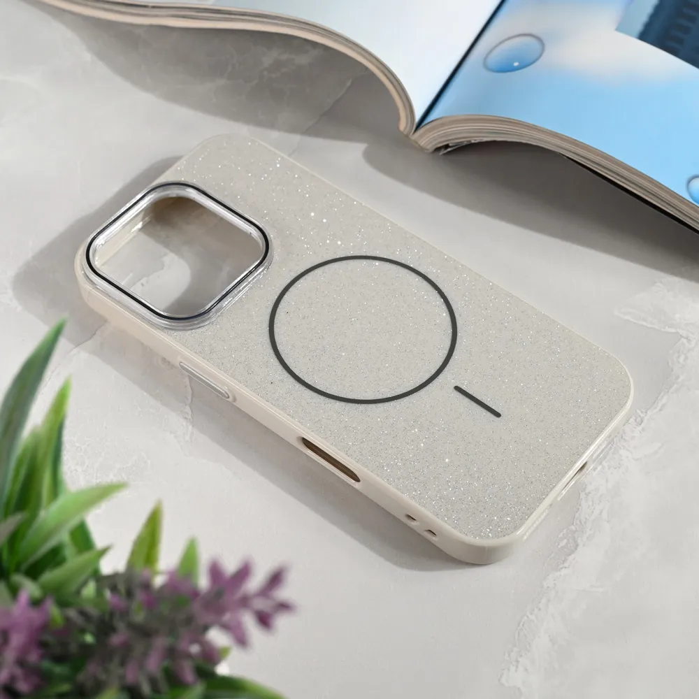 Maska Magsafe Sparkle Dust za iPhone 16 Pro 6.3 srebrna