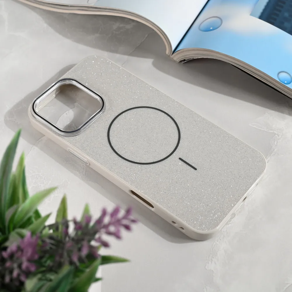 Maska Magsafe Sparkle Dust za iPhone 16 Pro Max 6.9 srebrna