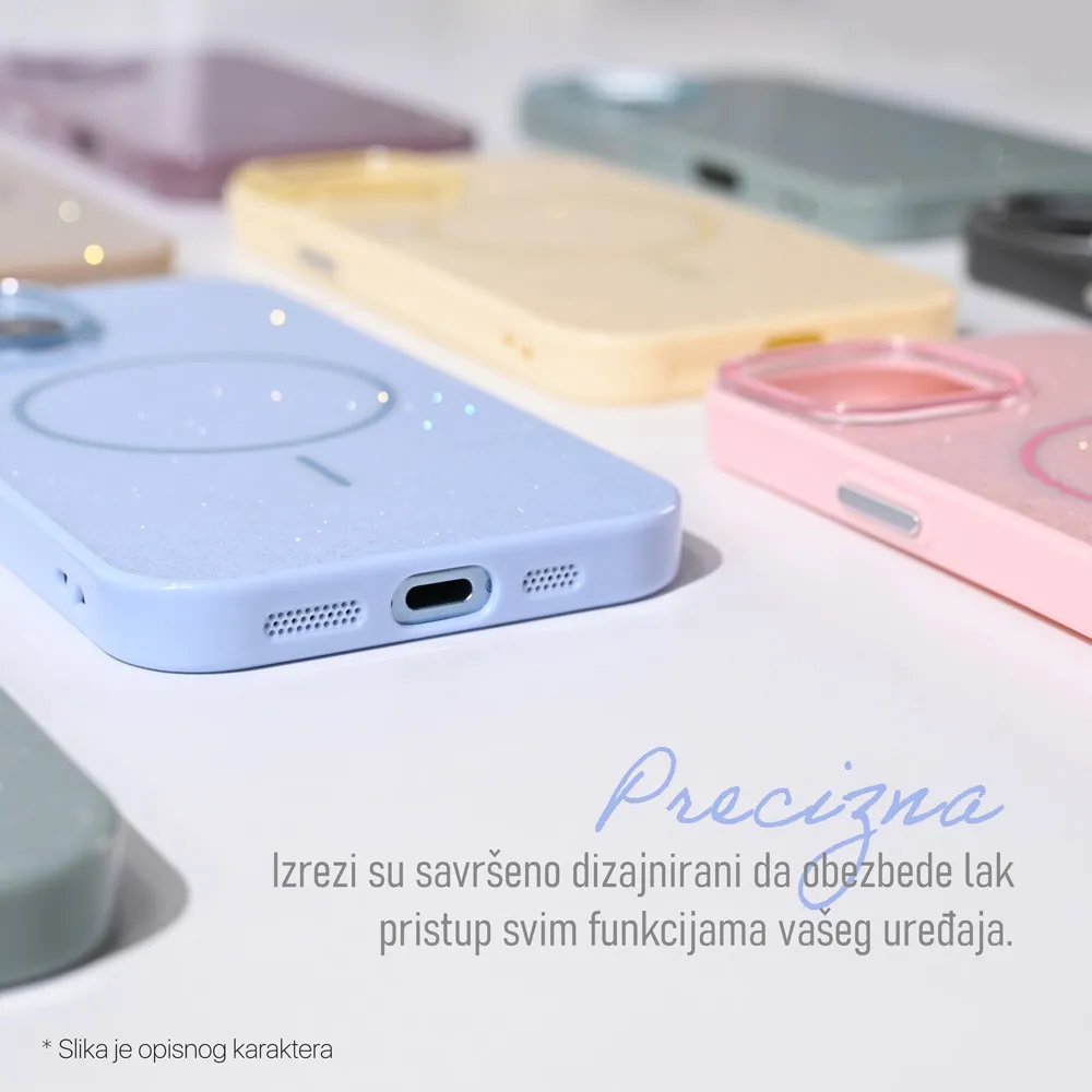 Maska Magsafe Sparkle Dust za iPhone 16 Pro Max 6.9 srebrna