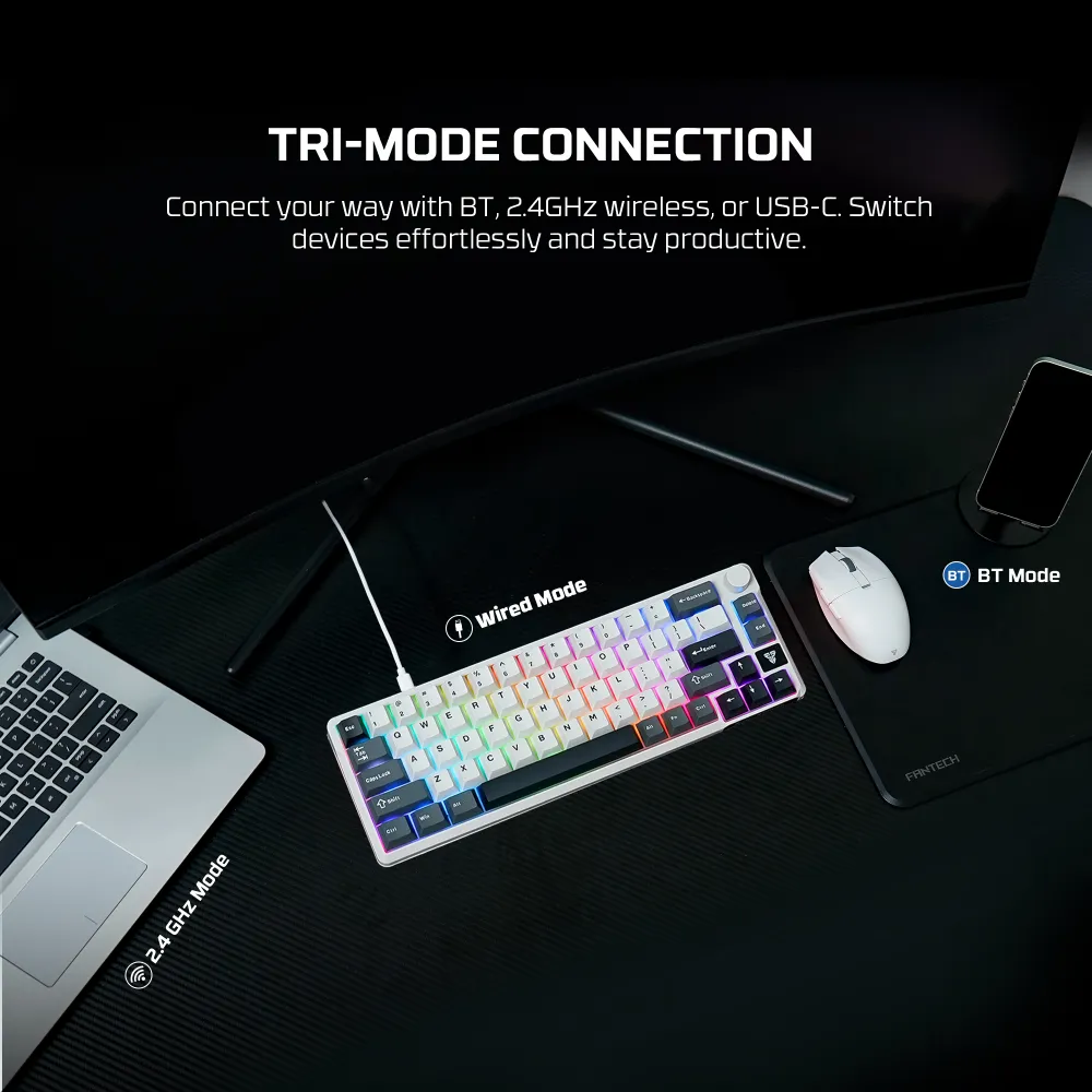 Tastatura Mehanicka Gaming Fantech MK919 Atom PRO66 siva (Blue switch)