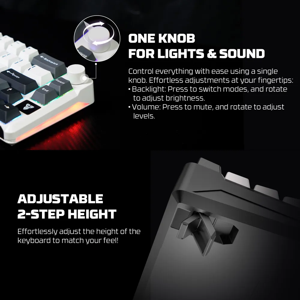 Tastatura Mehanicka Gaming Fantech MK919 Atom PRO66 siva (Blue switch)