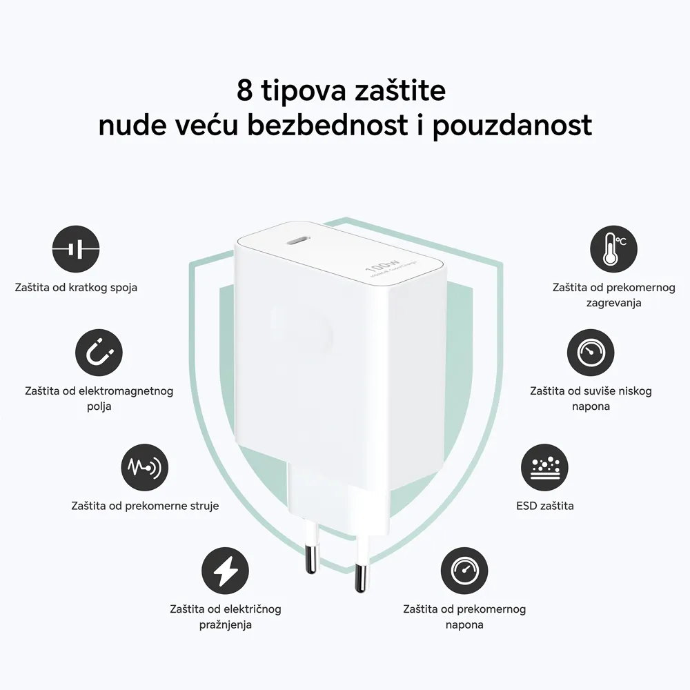 Kucni punjac Honor Super Charge GaN Slim 100W beli