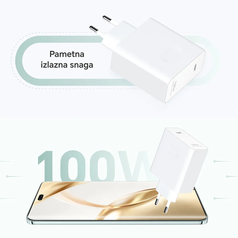 Kucni punjac Honor Super Charge GaN Slim 100W beli
