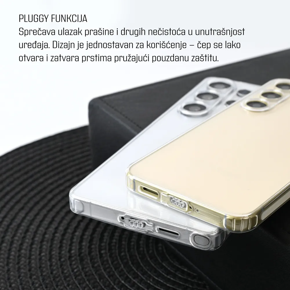Maska silikonska Ultra Thin with pluggy za Samsung S921B Galaxy S24 transparent