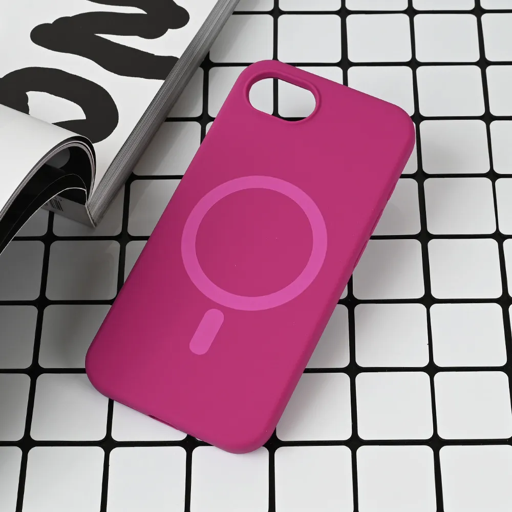Maska Magsafe Pure color za iPhone 16e tamno pink
