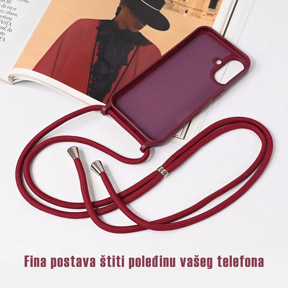 Maska Crossbody za iPhone 15 6.1 roze