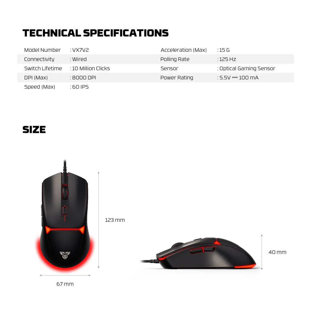 Mis Gaming Fantech VX7V2 Crypto II crni